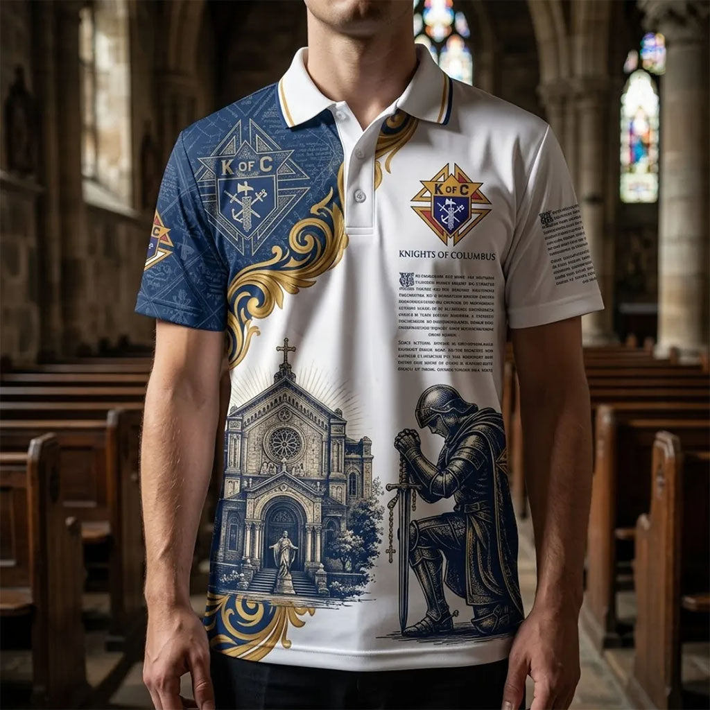 Knights of Columbus Charity Unity Patriotism Polo Shirt Knights of Columbus Merch Dad Gifts - Merchluma