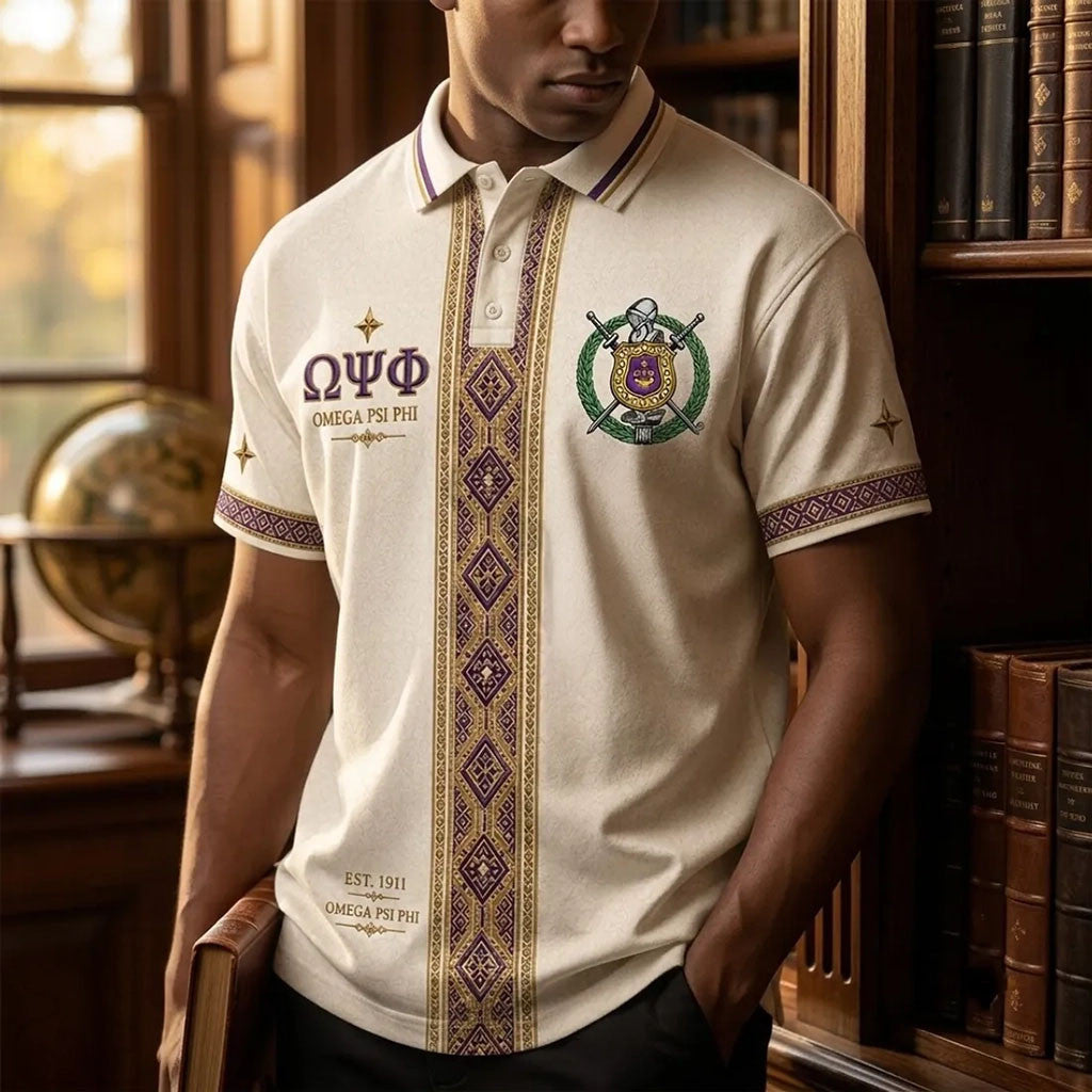 Omega Psi Phi Merch Fraternity 1911 African Heritage Polo Shirt Greek Organization Gift For Men - Merchluma