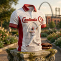St Louis Cardinals Busch Stadium White Polo Shirt Cardinals Merch Best Gifts For Him - Merchluma