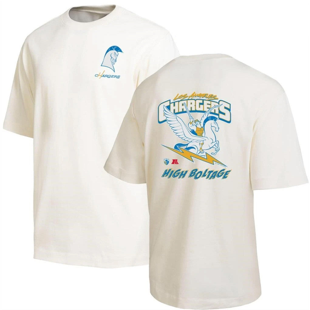 Disney X NFL Los Angeles Chargers Merch Disney X NFL Champion LA Chargers Hercules Pegasus T-Shirt - Merchluma