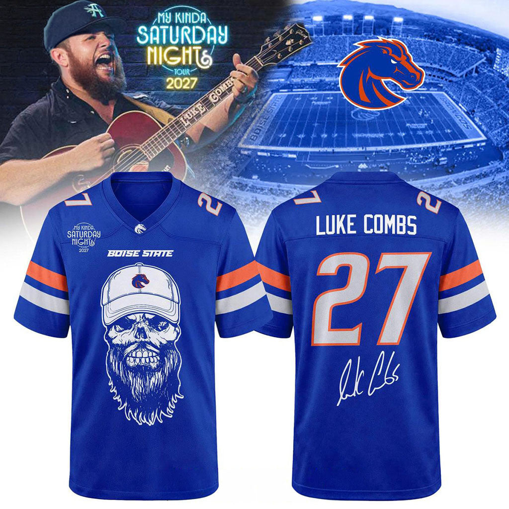 Boise State Broncos X Luke Combs Merch My Kinda Saturday Night Tour 2027 Jersey Concert Outfits - Merchluma