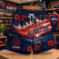 Custom Montreal Alouettes CFL New Style Hawaiian Flower Shorts Montreal Alouettes Merch - Merchluma