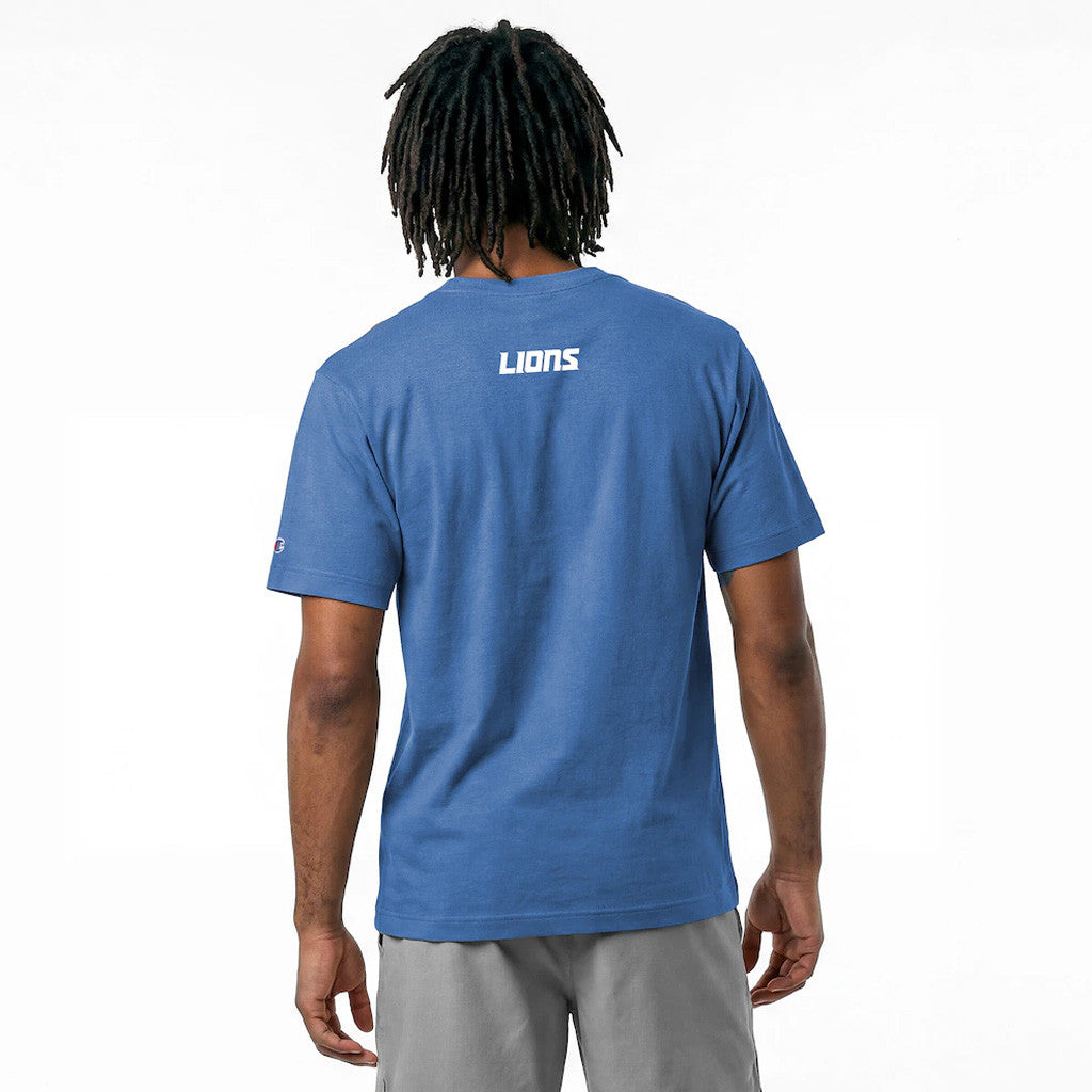 Disney X NFL Detroit Lions Merch Disney X NFL Champion Collab Detroit Lions Simba All-Star T-Shirt - Merchluma