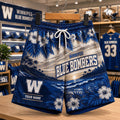 Custom Winnipeg Blue Bombers CFL New Style Hawaiian Flower Shorts Blue Bombers Merch Men - Merchluma