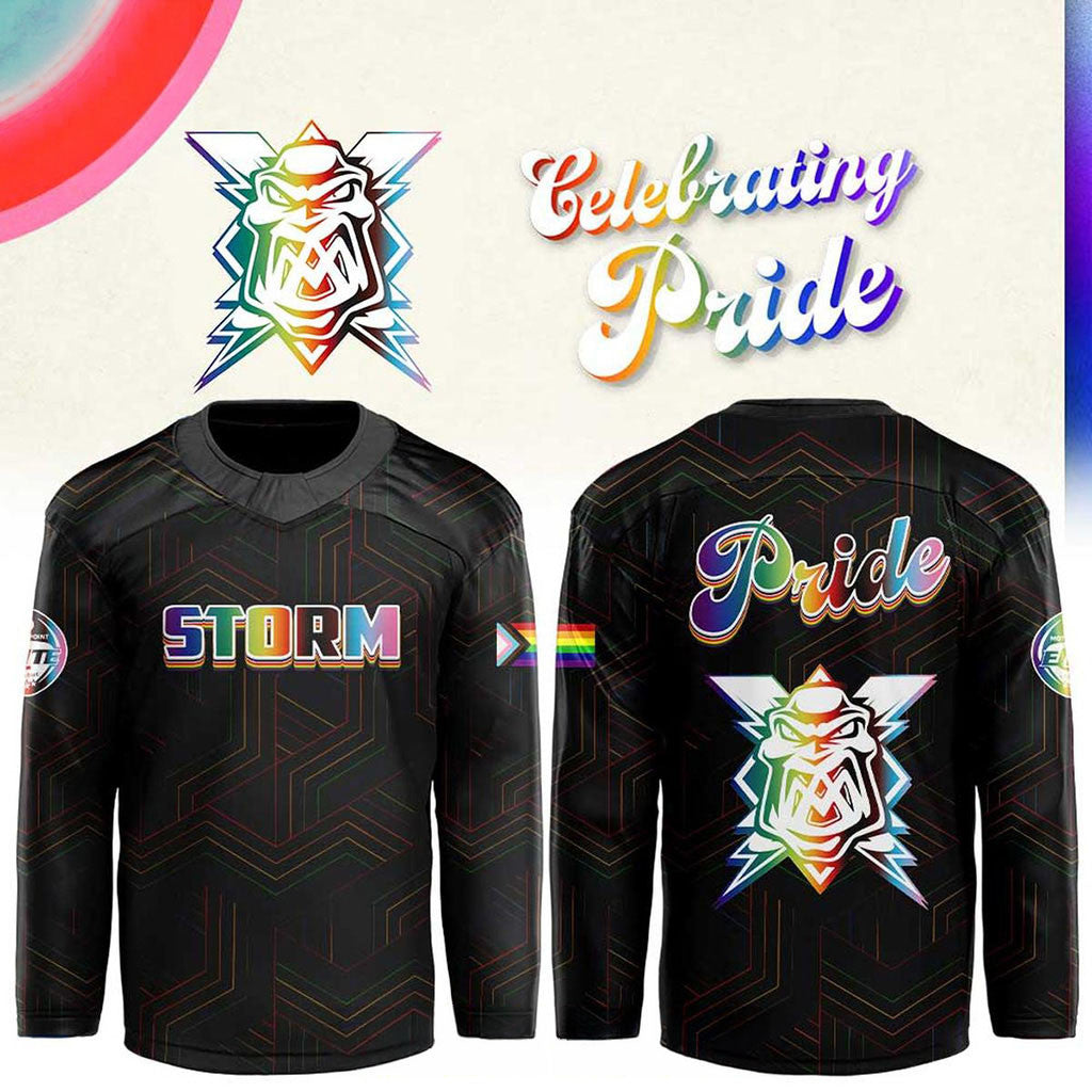 Manchester Storm x Pride Night 2026 Hockey Night Jersey Black Manchester Storm Merch Fans Gifts - Merchluma