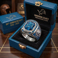 Detroit Lions 96th Anniversary Ring Gridiron Legacy Ring Detroit Lions Merch Football Fan Gifts - Merchluma