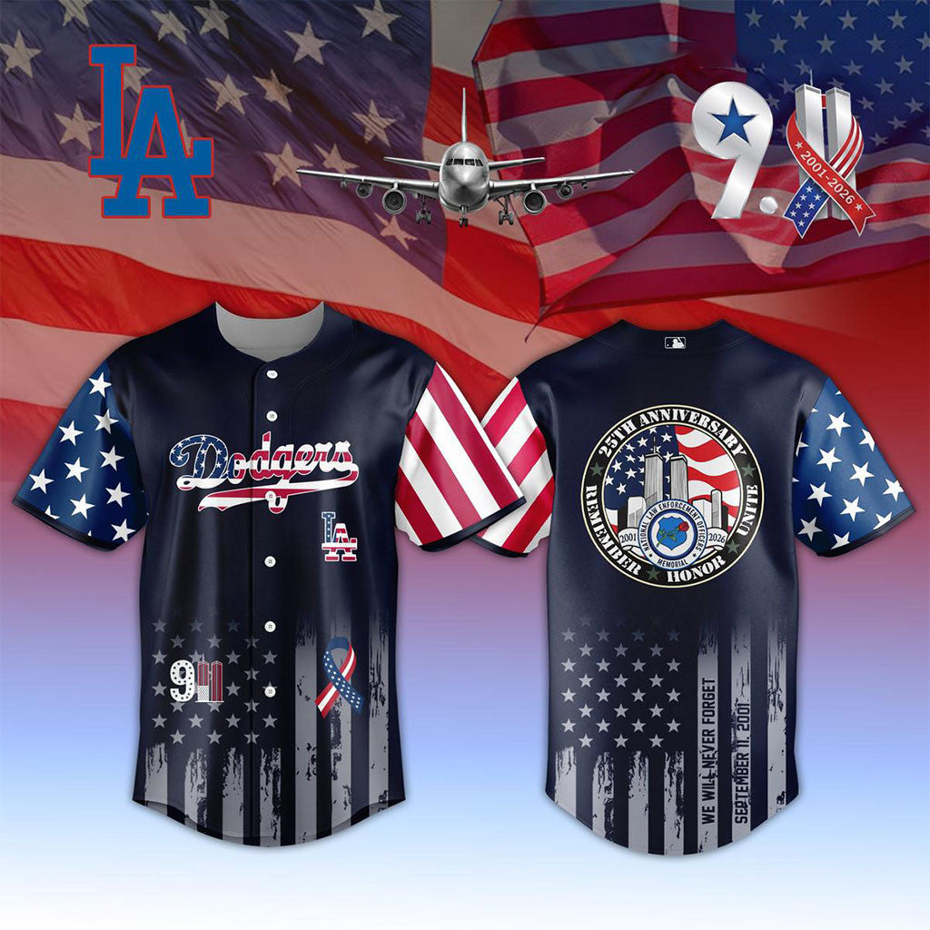 Los Angeles Dodgers x 911 25th Anniversary 2001 2026 Jersey LA Dodgers Merch Brother Gifts - Merchluma