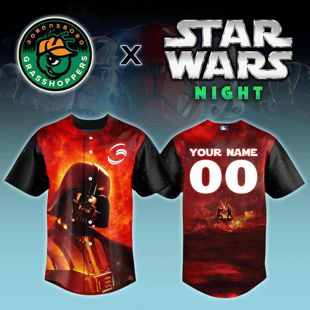 Custom Greensboro Grasshoppers x Star Wars 2026 Night Jersey Grasshoppers Merch Him Gifts - Merchluma