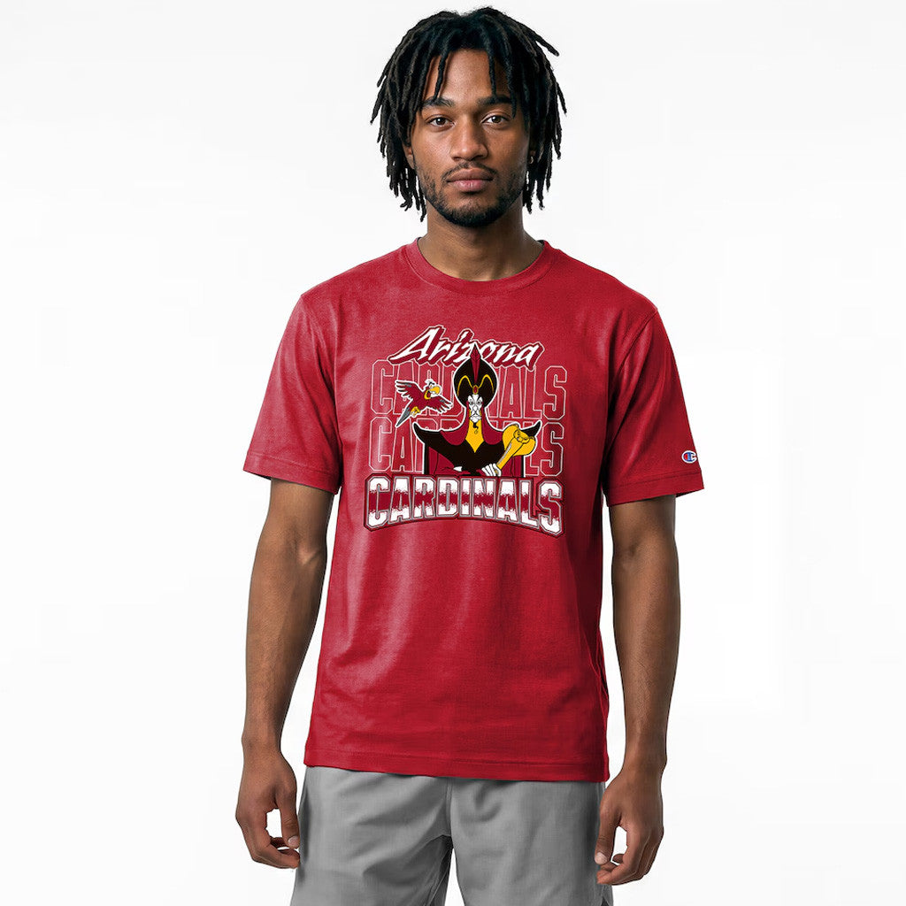 Disney X NFL Arizona Cardinals Merch Disney X NFL Champion Bright Cardinal Jafar And Iago All-Star Shirt - Merchluma