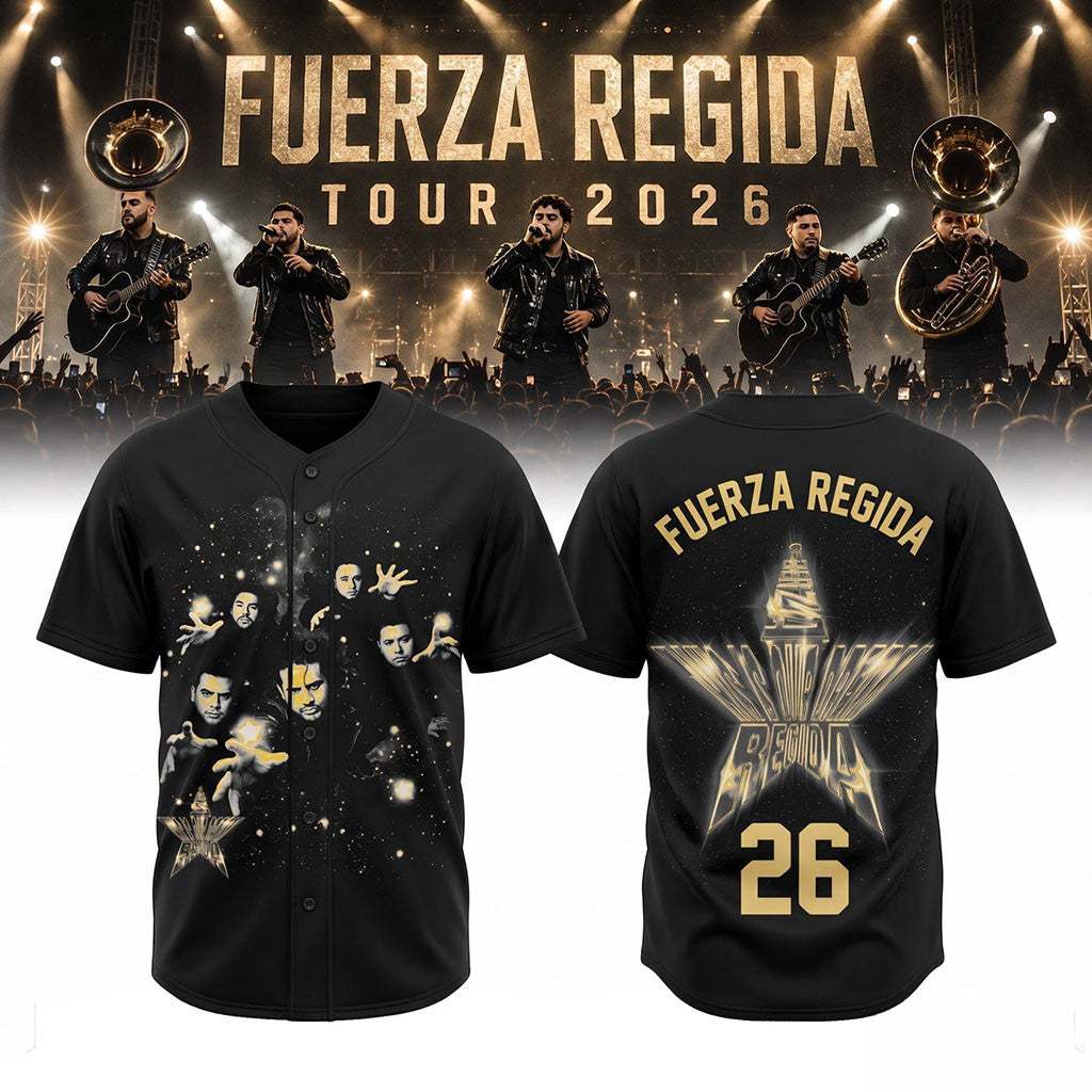 Black Fuerza Regida This Is Our Dream Tour To The Moon Jersey Fuerza Regida Merch Fan Gear - Merchluma