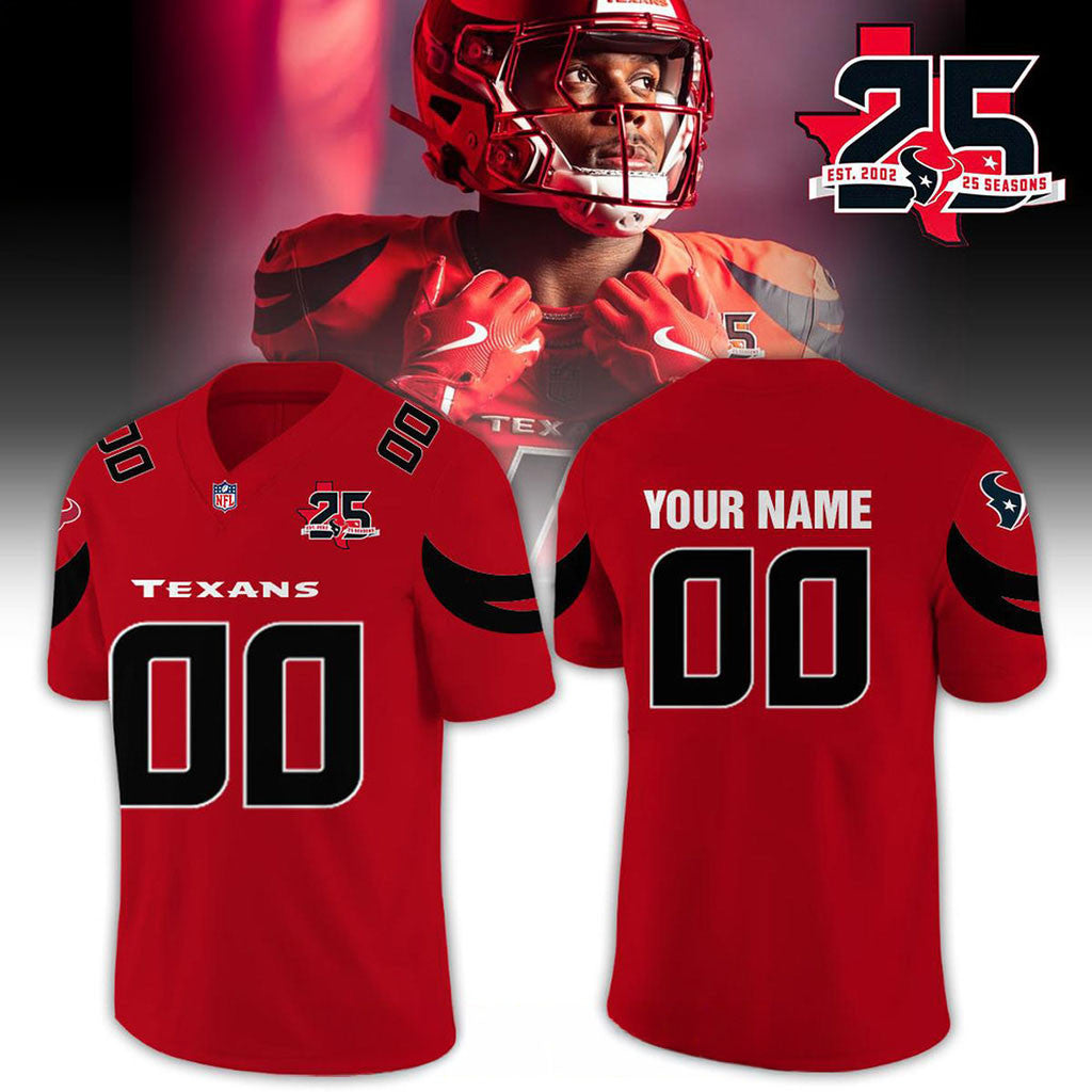 Personalized Houston Texans 25th Anniversary 2026 Night Football Jersey Texans Merch Fan Gifts - Merchluma