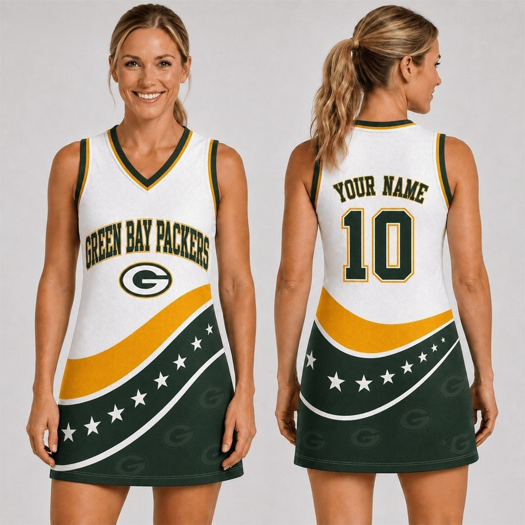 Custom Green Bay Packers Bold Team Pride Women Basketball Jersey Dress Packers Merch Fan Gear - Merchluma