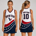 Custom Houston Texans Bold Team Pride Women Basketball Jersey Dress Texans Merch Fan Gifts - Merchluma