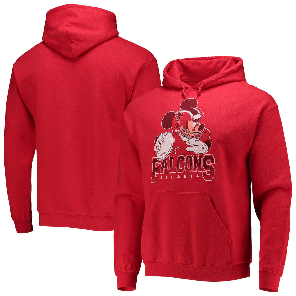 Disney X NFL Atlanta Falcons Merch Falcons Disney Mickey Quarterback Hoodie Football Fan Gifts - Merchluma