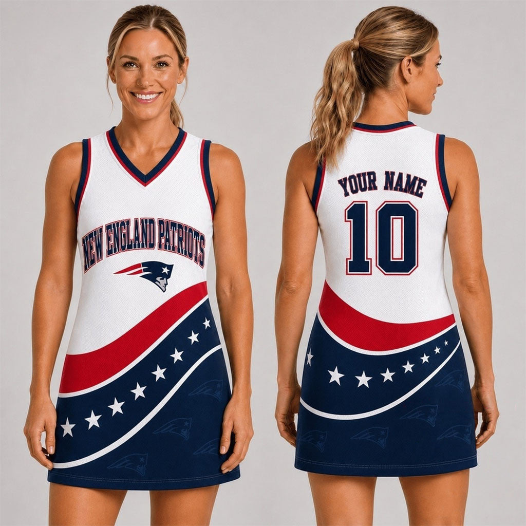 Custom New England Patriots NFL Bold Team Pride Women Basketball Jersey Dress Patriots Merch - Merchluma