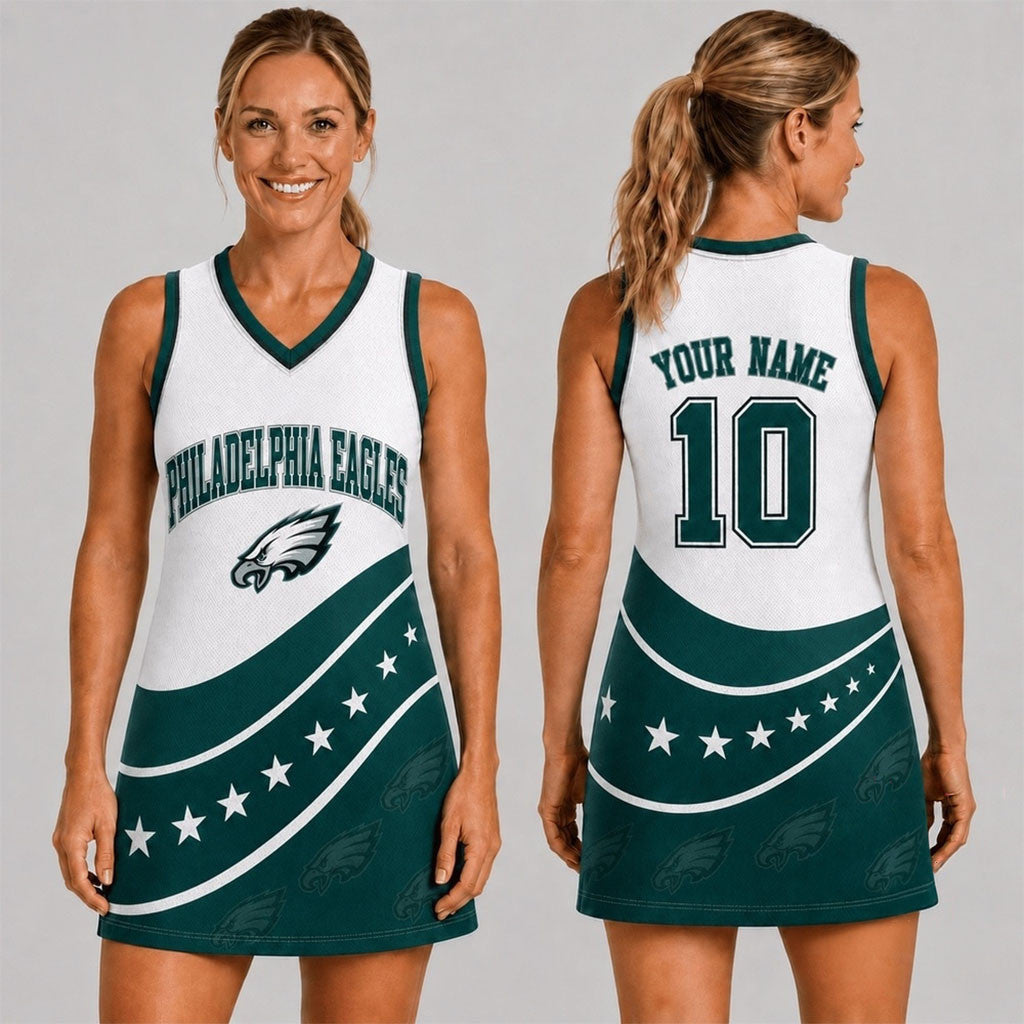 Custom Philadelphia Eagles Bold Team Pride Women Basketball Jersey Dress Eagles Merch Fan Gifts - Merchluma