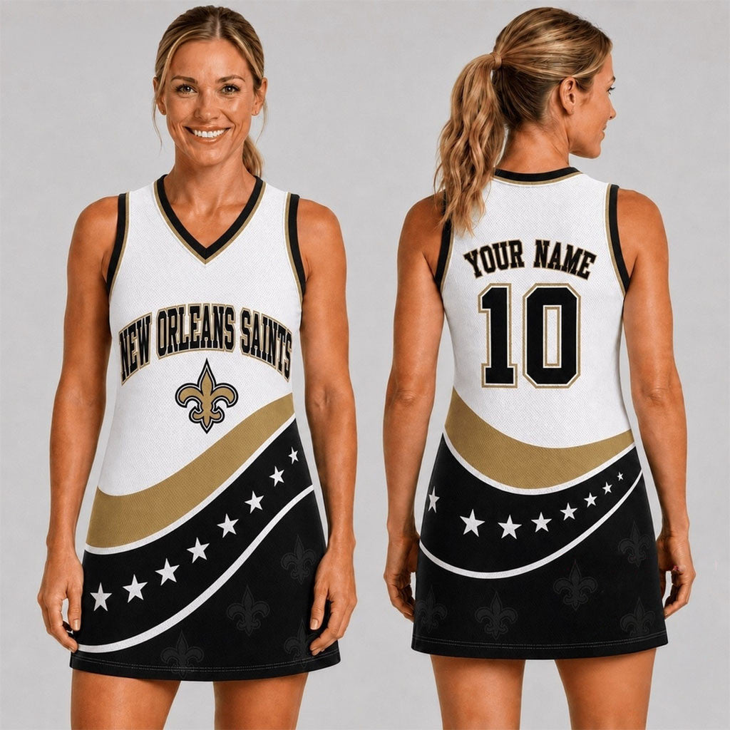 Personalized New Orleans Saints Bold Team Pride Women Basketball Jersey Dress Saints Merch - Merchluma