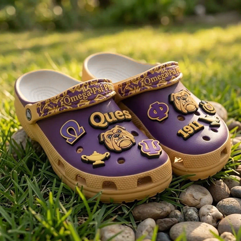 Omega Psi Phi Mascot Slip On Clogs Omega Psi Phi Merch Gift Ideas For Friends - Merchluma