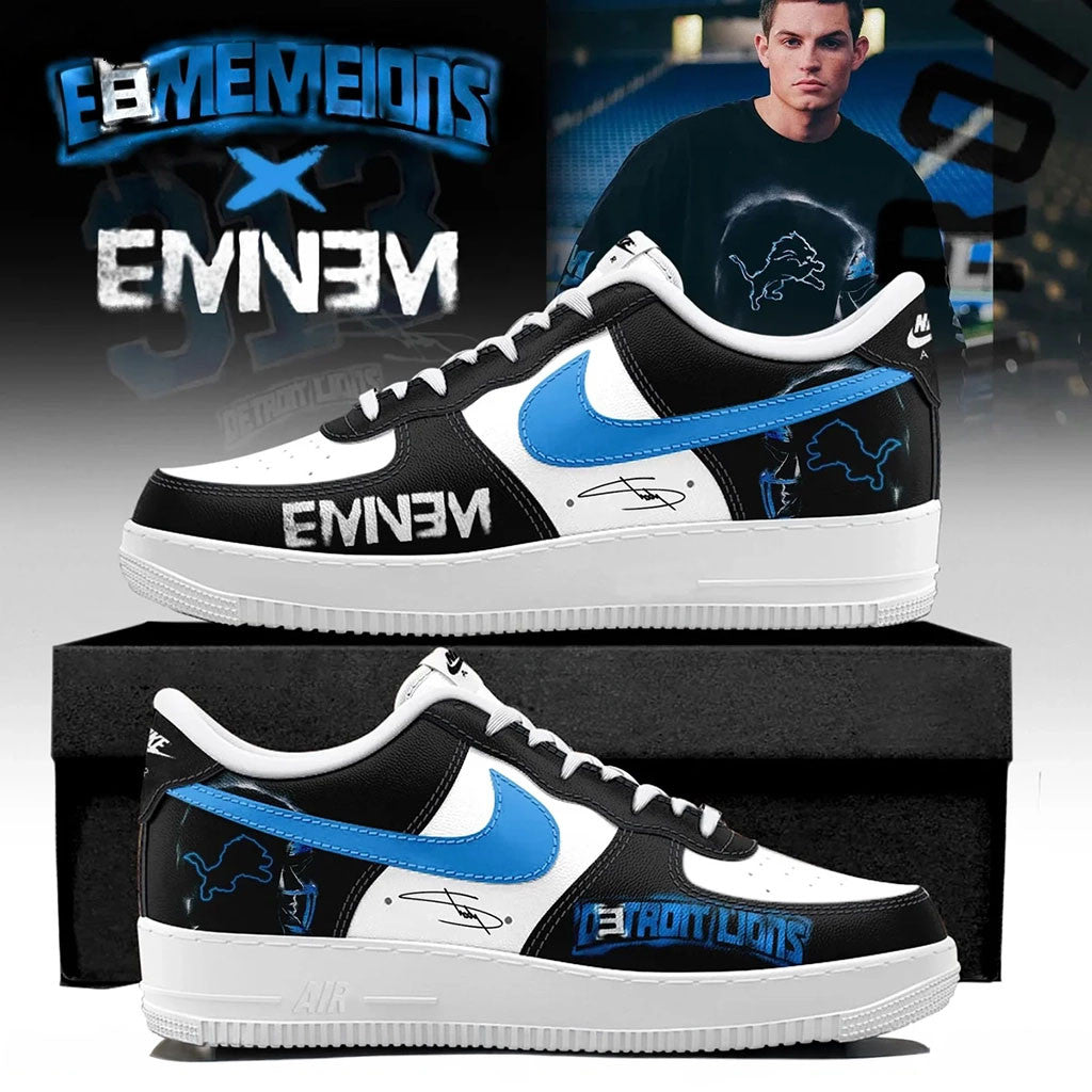 Eminem X Detroit Lions Shoes Sneakers 2026 Eminem Merch Gift Ideas For Boyfriend - Merchluma