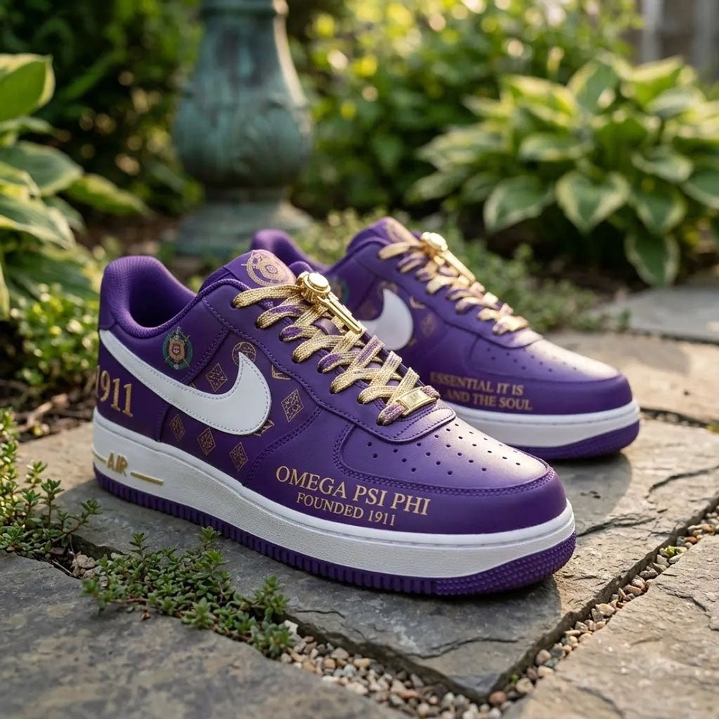 Omega Psi Phi Fraternity Purple Sneaker Omega Psi Phi Merch Gift Ideas For Brother - Merchluma