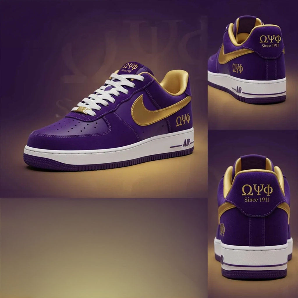 Omega Psi Phi Purple Suede Sneakers Omega Psi Phi Merch Birthday Gift For Him - Merchluma
