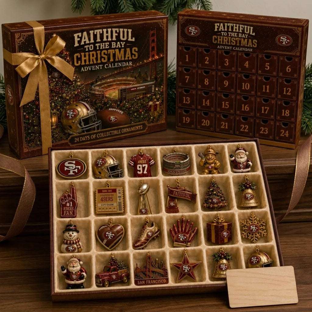 San Francisco 49ers Faithful To The Bay Ornament Advent Calendar SF 49ers Merch Christmas Gifts - Merchluma