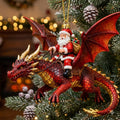 Santa Riders Dragon Ornament Christmas Ornaments Xmas Tree Hanging Decor Best Gifts - Merchluma