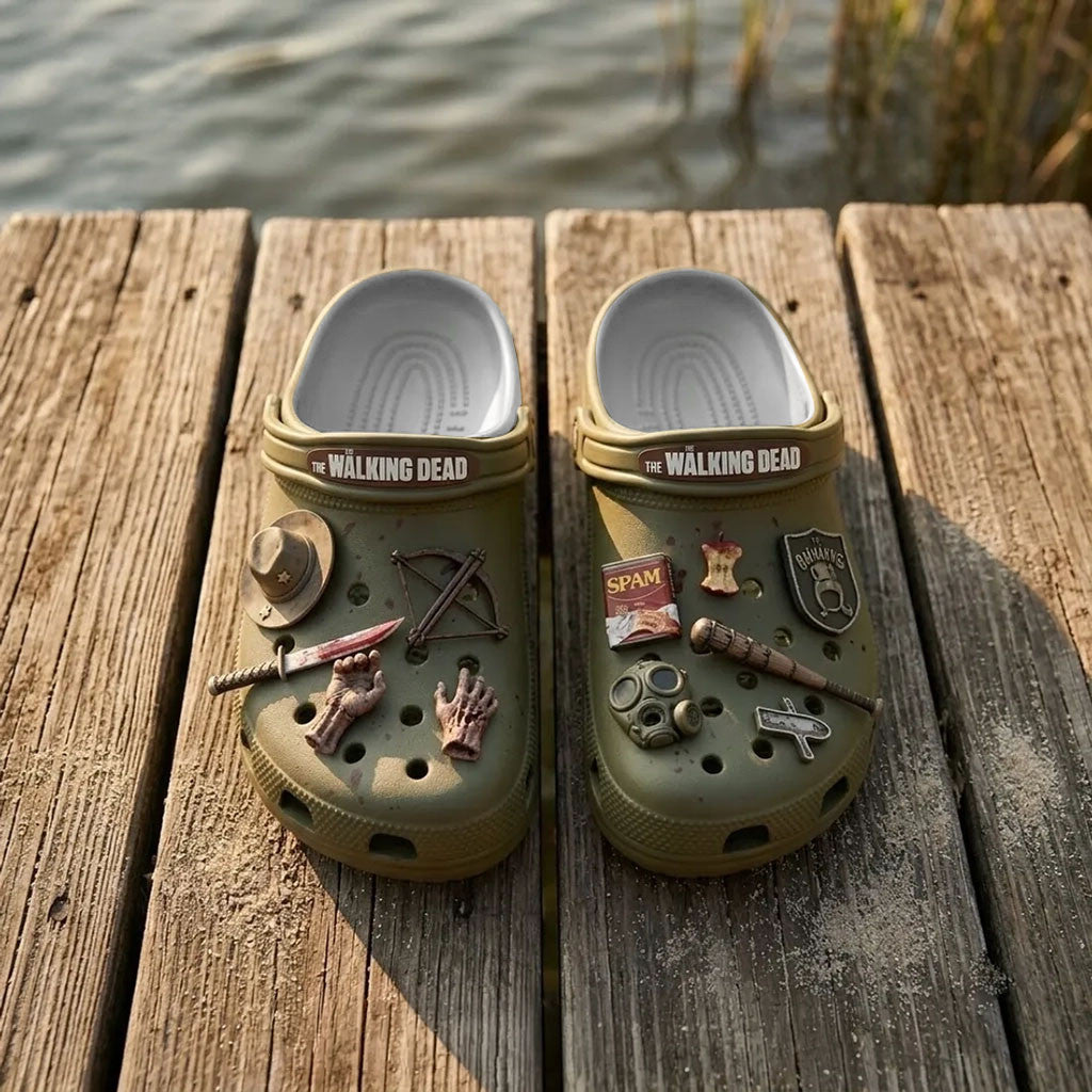 The Walking Dead Clogs Spooky Horror Crocs The Walking Dead Merch Gift For Movie Fans - Merchluma