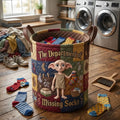Harry Potter Dobby Quilted Laundry Basket The Department Of Missing Socks Hamper Home Decor - Merchluma