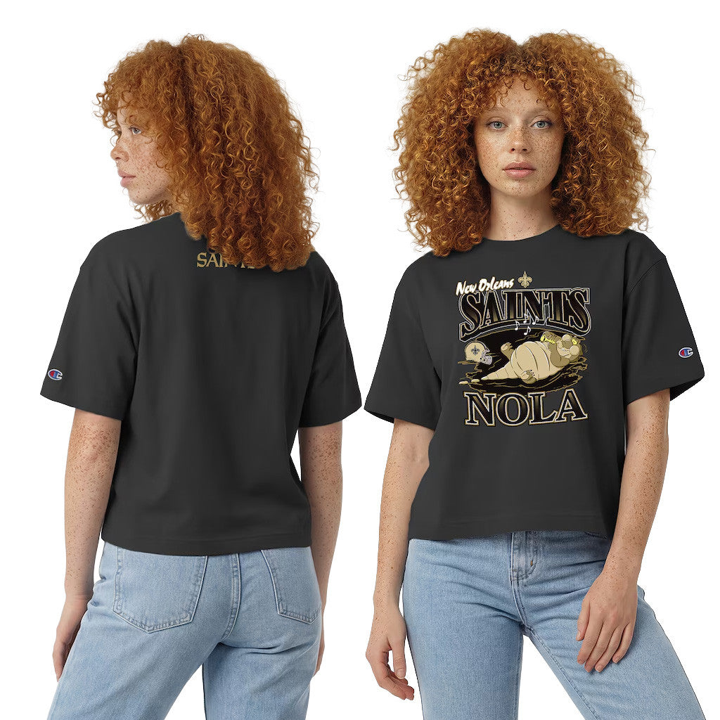 Disney X NFL New Orleans Saints Merch Disney X NFL Champion Louis All-Star T-Shirt NFL Disney Collab - Merchluma