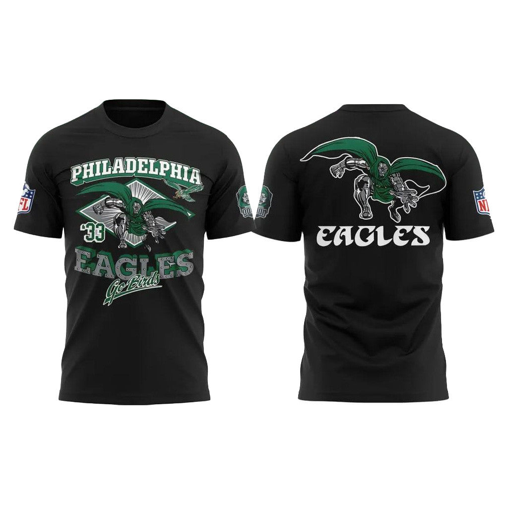 Disney X NFL Philadelphia Eagles Merch Disney X NFL Eagles Doctor Doom T-Shirt Dr Doom Eagles Merch - Merchluma