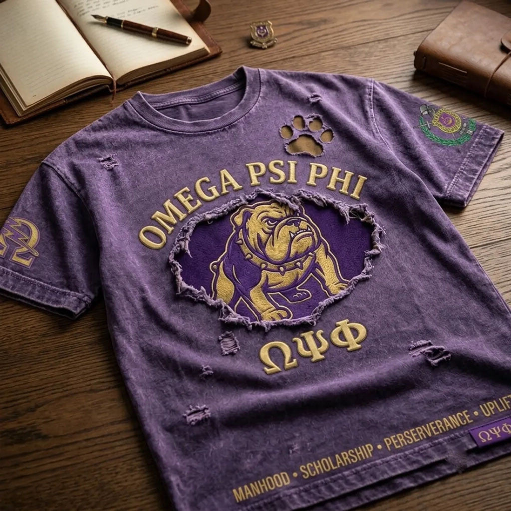 Omega Psi Phi Fraternity Mascot Distressed Shirt Omega Psi Phi Merch Birthday Gift Ideas For Him - Merchluma