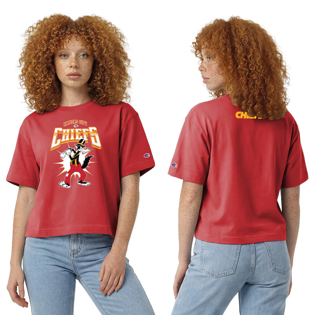 Disney X NFL Kansas City Chiefs Merch Big Bad Wolf All-Star T-Shirt Disney NFL Collab Chiefs Merch - Merchluma