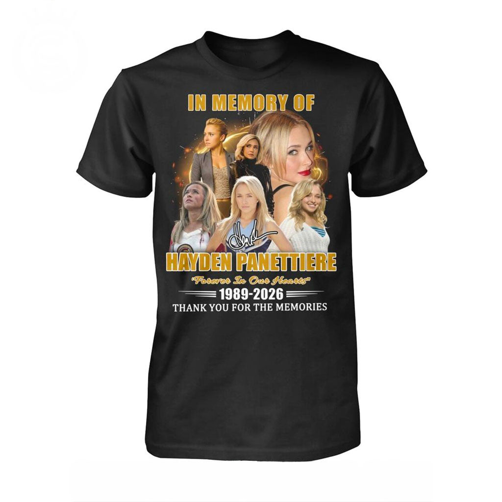 In Memory Of Hayden Panettiere 1989-2026 Thank You For The Memories Shirt RIP Hayden Panettiere - Merchluma