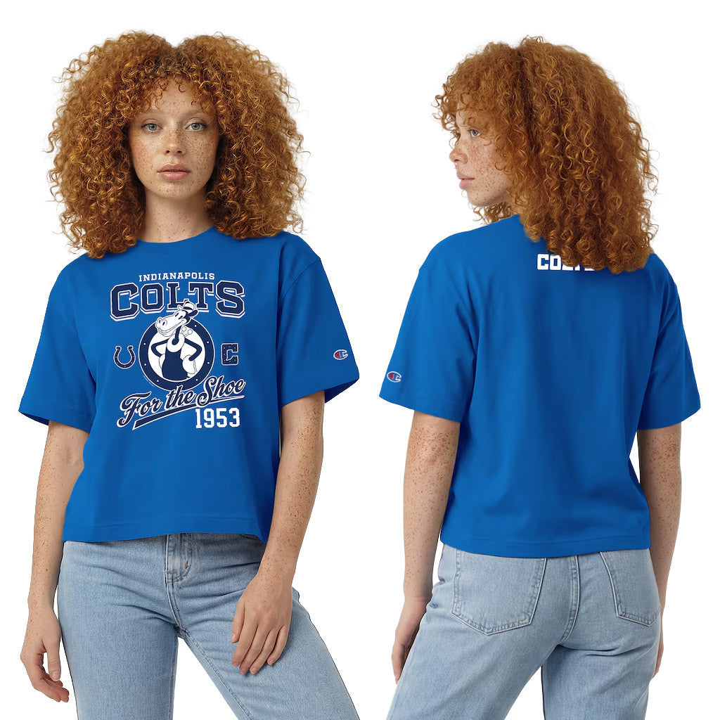 Disney X NFL Indianapolis Colts Merch Disney X NFL Champion Horace Horsecollar All-Star T-Shirt Women's - Merchluma