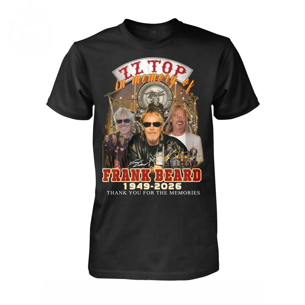 ZZ Top In Memory Of Frank Beard 1949-2026 Thank You For The Memories T-Shirt ZZ Top Merch - Merchluma