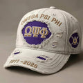 Omega Psi Phi 1911-2026 Distressed Baseball Cap Omega Psi Phi Merch Gifts For Boyfriend - Merchluma