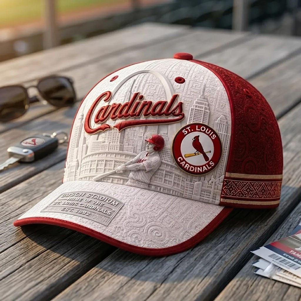 St Louis Cardinals Busch Stadium Baseball Cap Cardinals Merch Gifts For Baseball Fans - Merchluma