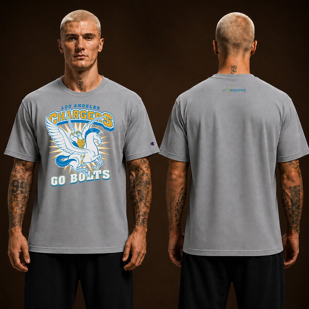 Disney X NFL Los Angeles Chargers Merch Disney X NFL Champion NFL Hercules And Pegasus T-Shirt Gifts - Merchluma