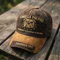 Omega Psi Phi 1911 Bulldog Distressed Baseball Cap Embroidered Omega Psi Phi Merch Him Gifts - Merchluma