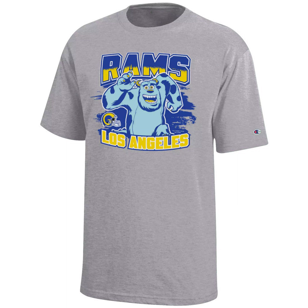 Disney X NFL Los Angeles Rams Merch Sulley T-Shirt Disney Champion NFL Collab Shirt Gift For Fans - Merchluma