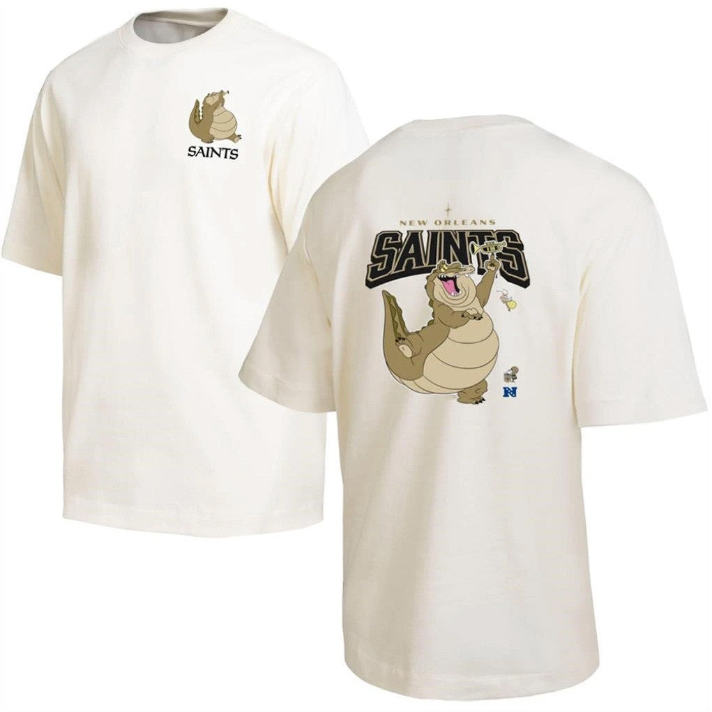 Disney X NFL New Orleans Saints Merch Louis T-Shirt NO Saints Disney X NFL Collab Clothing Gifts - Merchluma