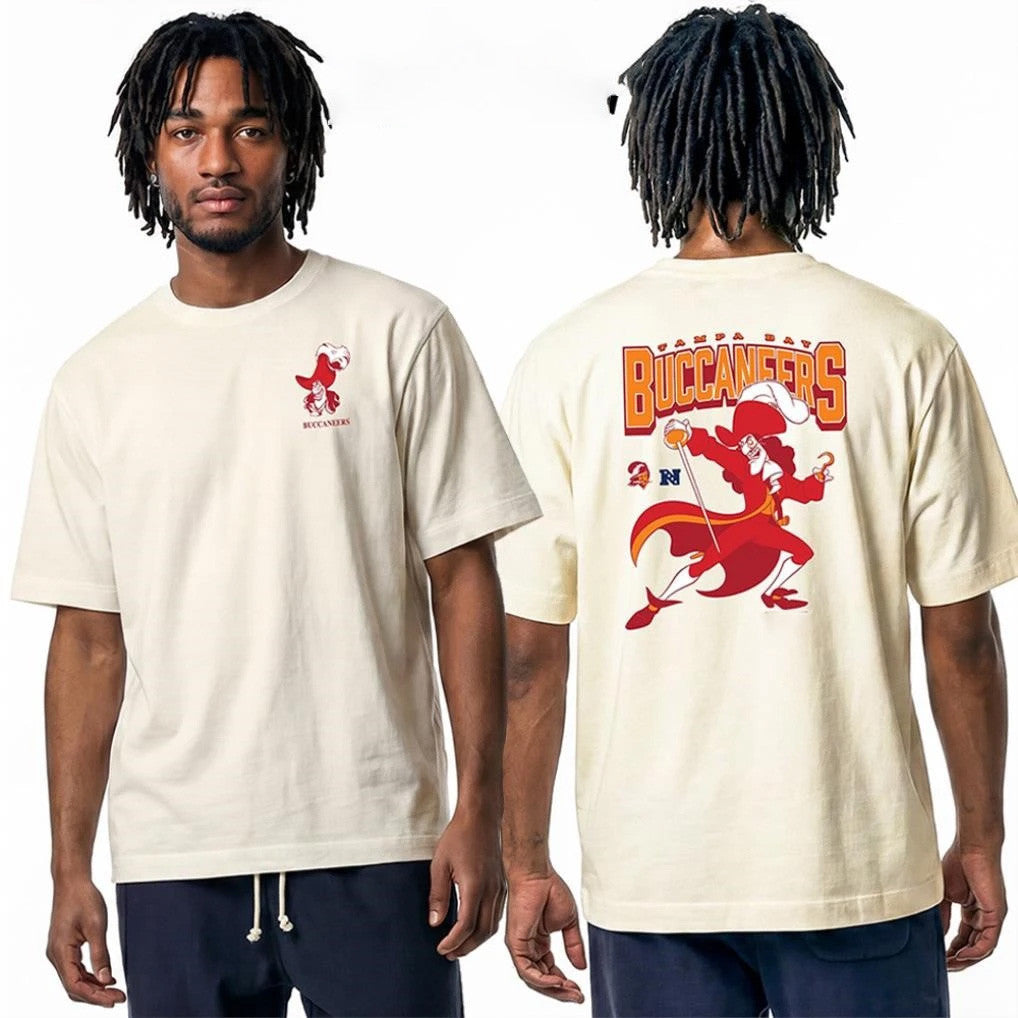 Disney X NFL Tampa Bay Buccaneers Merch Captain Hook T-Shirt NFL X Disney Collab Bucs Merch Gifts - Merchluma
