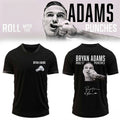 Bryan Adams Merch Roll With The Punches Tour 2026 Signature V-Neck T-Shirt Music Fan Gifts - Merchluma