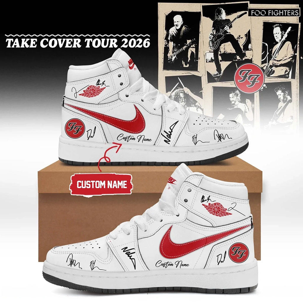 Custom Foo Fighters Take Cover Tour 2026 Shoes Foo Fighters Merch Gifts For Rock Fans - Merchluma