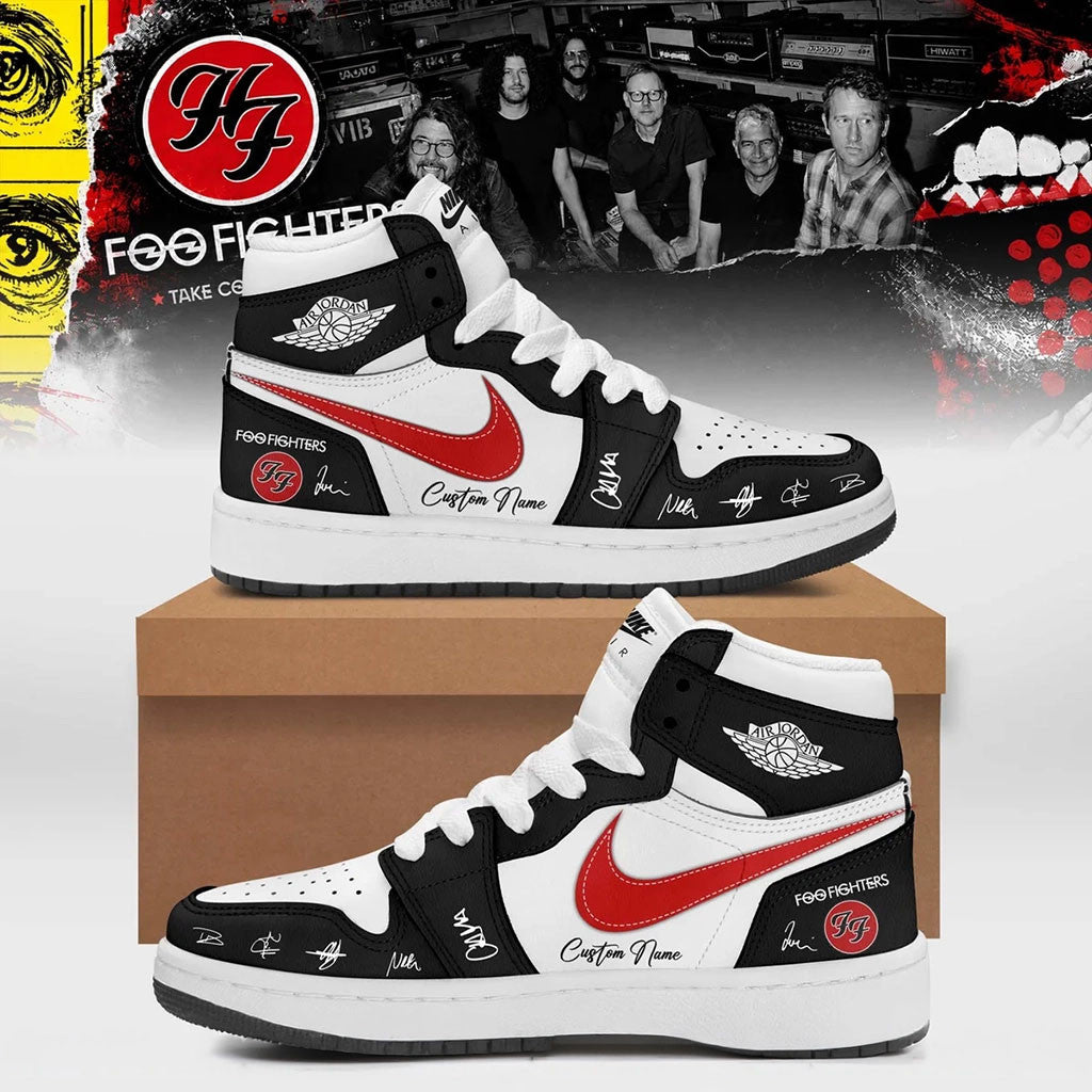 Custom Foo Fighters Take Cover Tour 2026 Shoes Rock Band High Top Sneakers Foo Fighters Merch - Merchluma