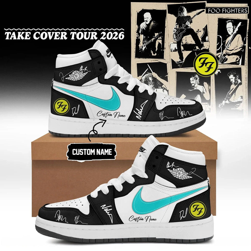 Customized Foo Fighters Merch Take Cover Tour 2026 High Top Sneakers Rock Band Fan Gift - Merchluma