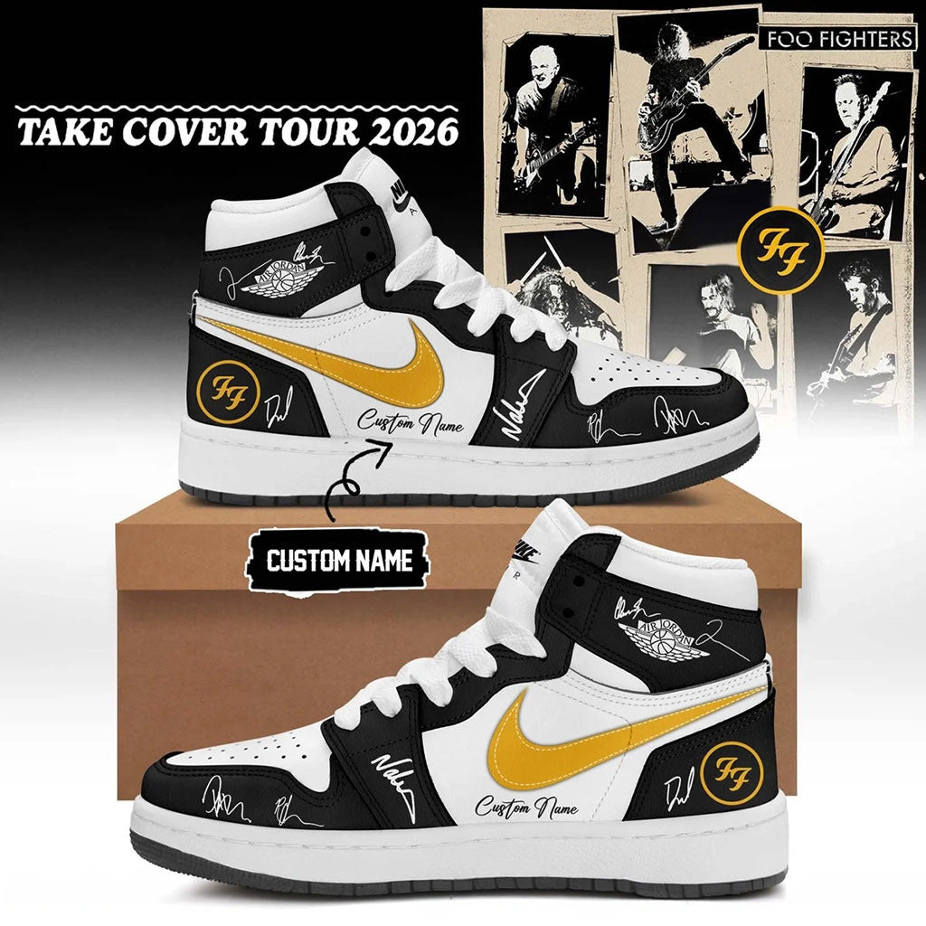 Customized Foo Fighters Take Cover Tour Sneakers Foo Fighters Merch 2026 Rock Concert Fan Shoes - Merchluma