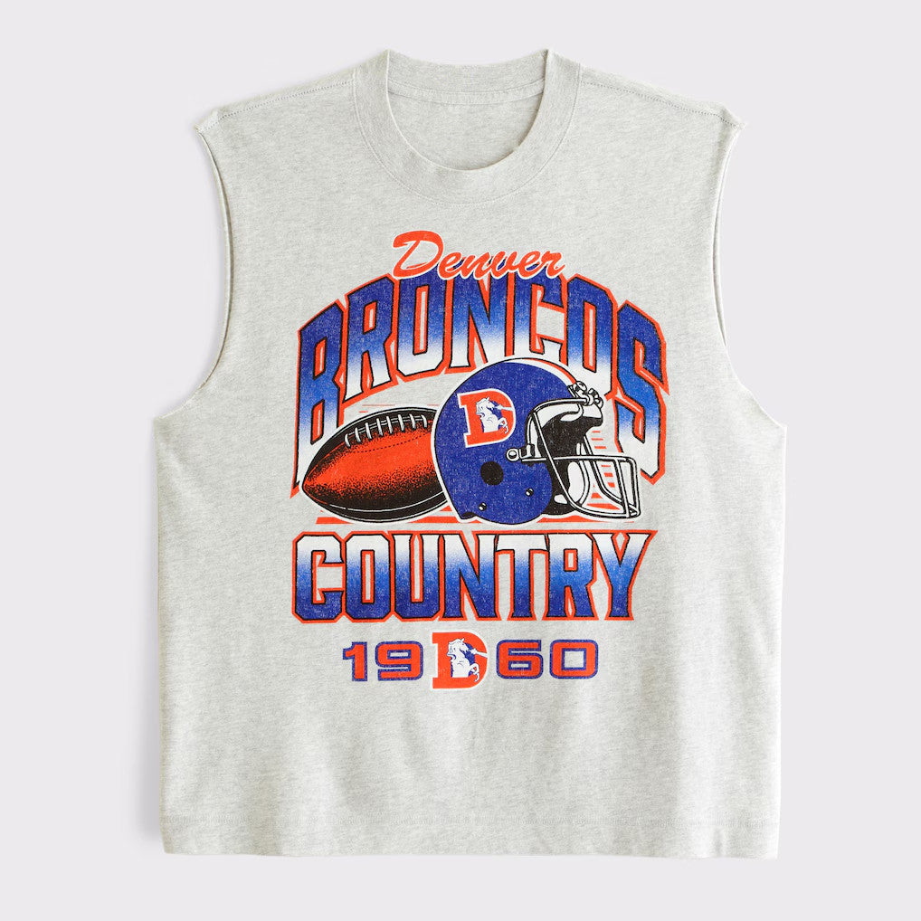 Abercrombie & Fitch x NFL Merch 2026 Denver Broncos Country 1960 Muscle Tank Broncos Merchandise - Merchluma