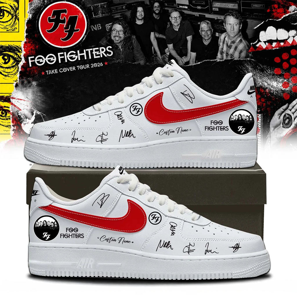 Custom Foo Fighters 2026 Low Top Sneakers Take Cover Tour Merch Music Fan Gifts - Merchluma